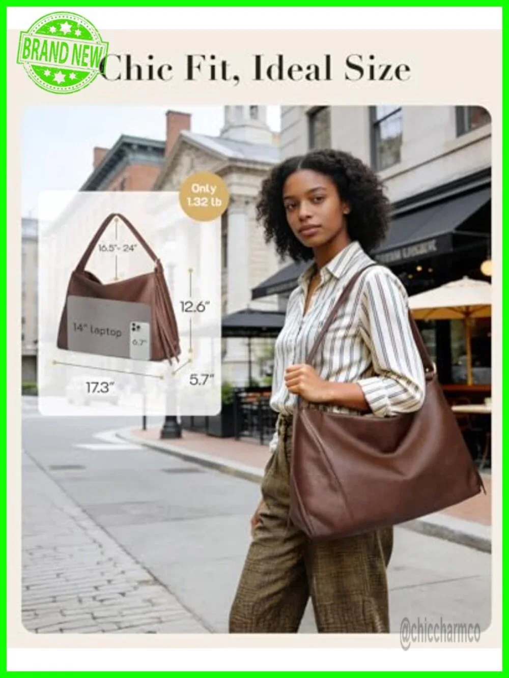 Hobo Shoulder Bag Leather Tote Crossbody Purse Adjustable Strap Women